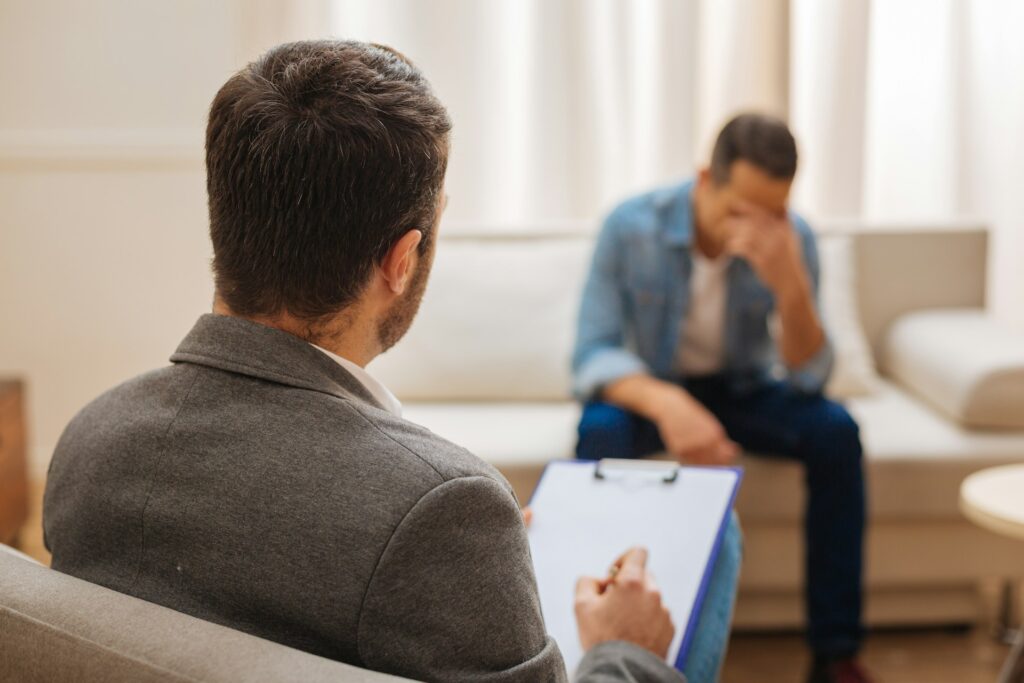 A man discusses CBT for major depressive disorder treatments in Florida.